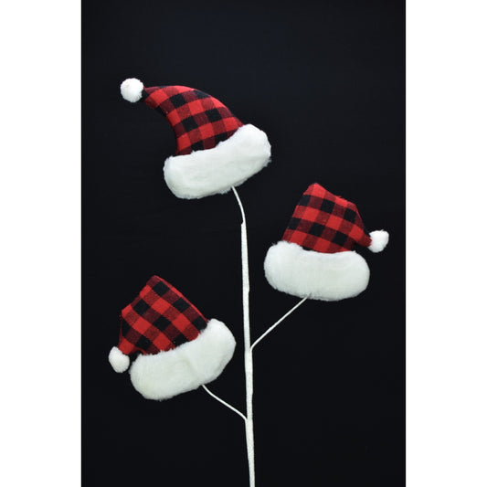 Plaid Santa Hat Spray