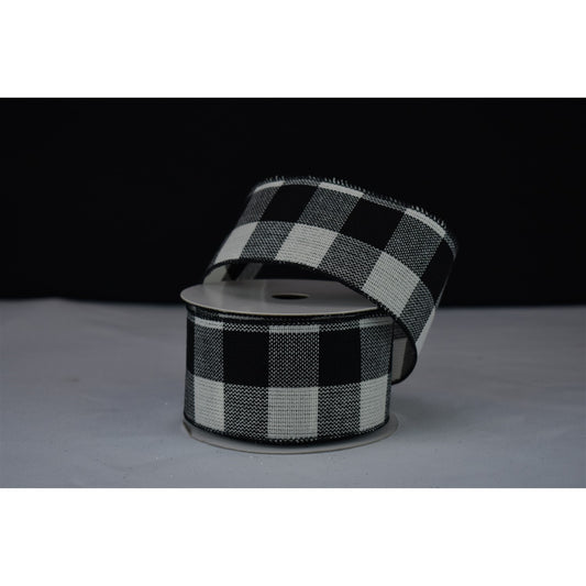 Black and White Plaid Ribbon