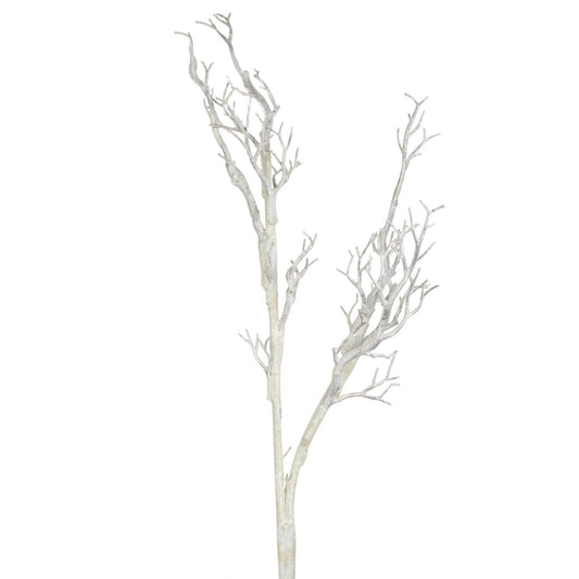 29”Metallic Dipped Manzanita Branch- White | XJ