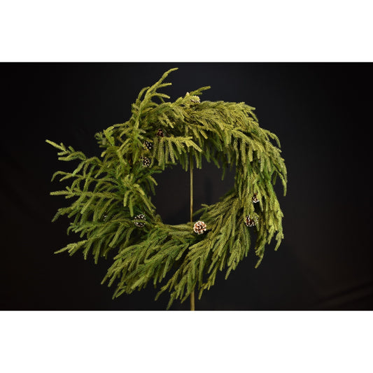 24" Natural Touch Norfolk Pine Wreath in Green | XJ