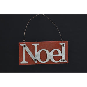 Wood Metal Noel Sign