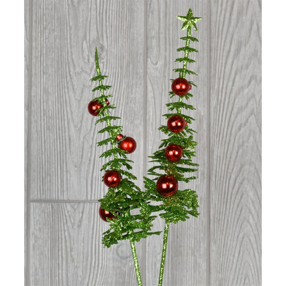 18" Mini Whimsy Tree Spray in Green/Red and White/Red/Green | QS