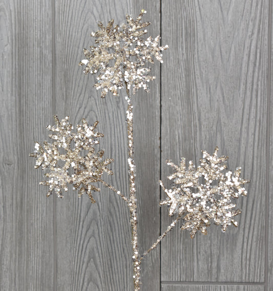 19.25" Snowflake Spray in Champagne | TA