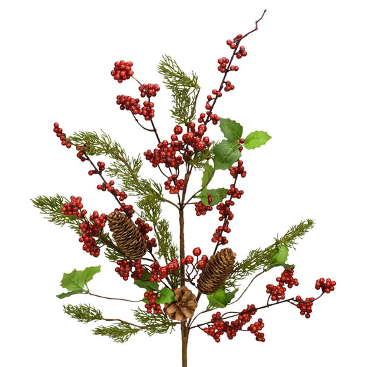 31.5" Holly Jolly Mixed Pine Berry Spray | TA