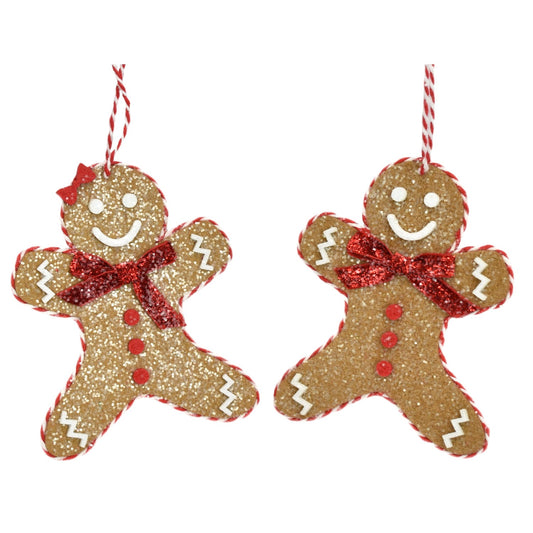 5" Frosted Felt Gingerbread Ornament Asst., Sold Separately | TA