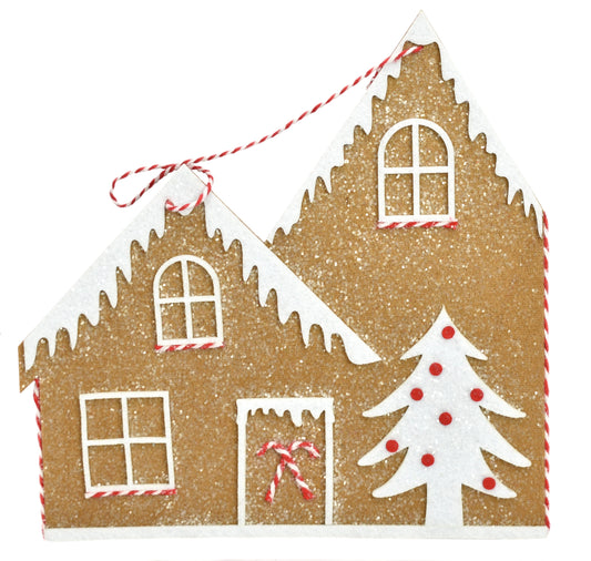 9" x 9" Frosted Felt Gingerbread Duplex