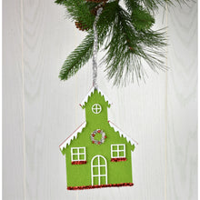 Load image into Gallery viewer, 7.5&quot; Retro Felt/Tinsel Church in Green or Gray | TA