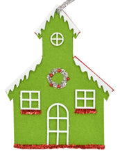 Load image into Gallery viewer, 7.5&quot; Retro Felt/Tinsel Church in Green or Gray | TA