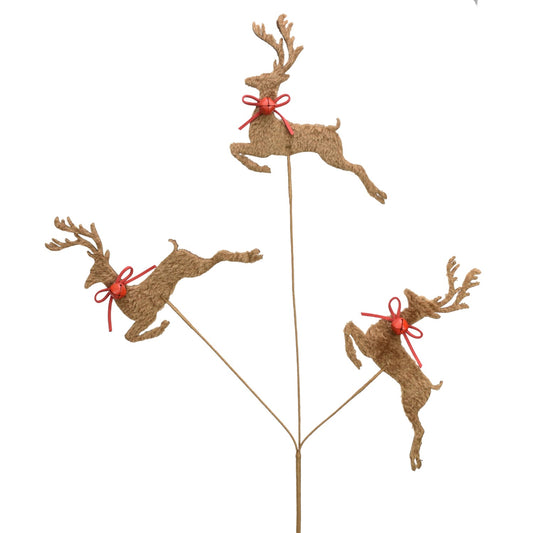 29" Furry Cut-Out Reindeer Spray in Brown | TA