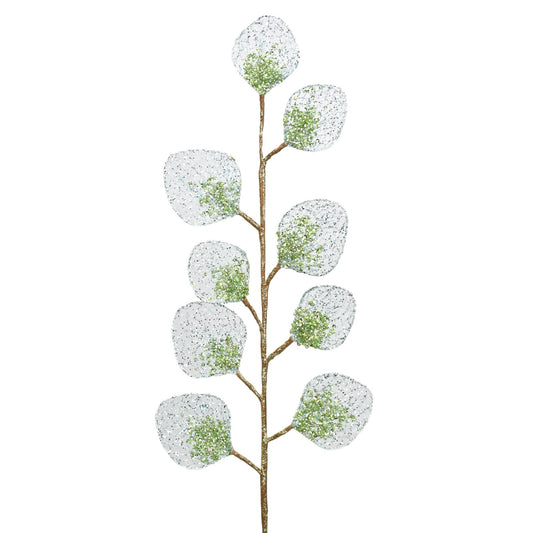27.75" Beaded Sheer Ocean Leaf Spray in Aqua/Sage | TA