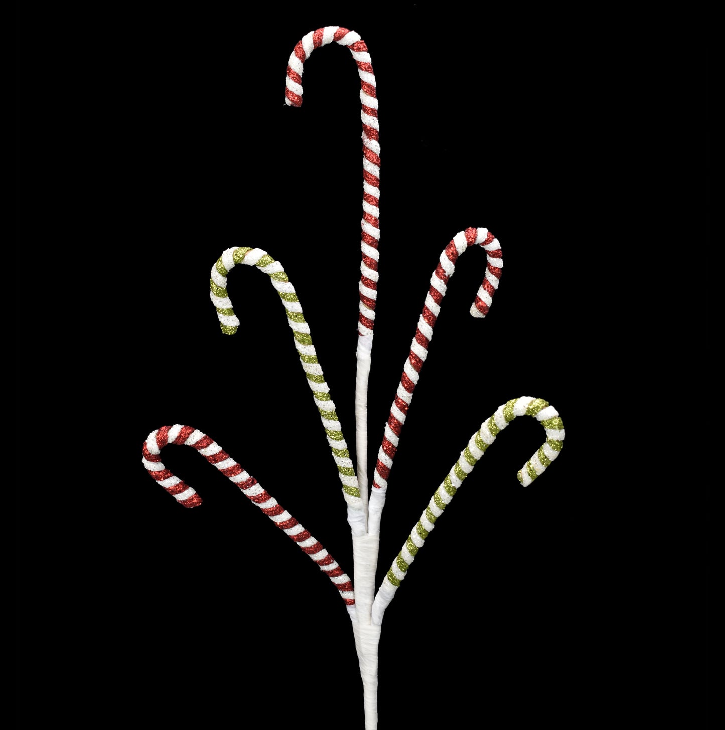 27" Glitter Candy Cane Spray in Red Green White | QD