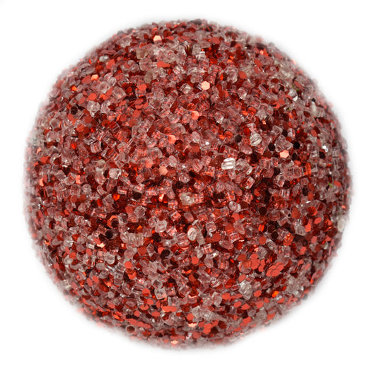 5" Glitter and Ice Ball in Red | QD