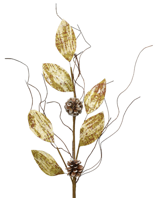 30" Leaf Twig Spray in Natural | QD