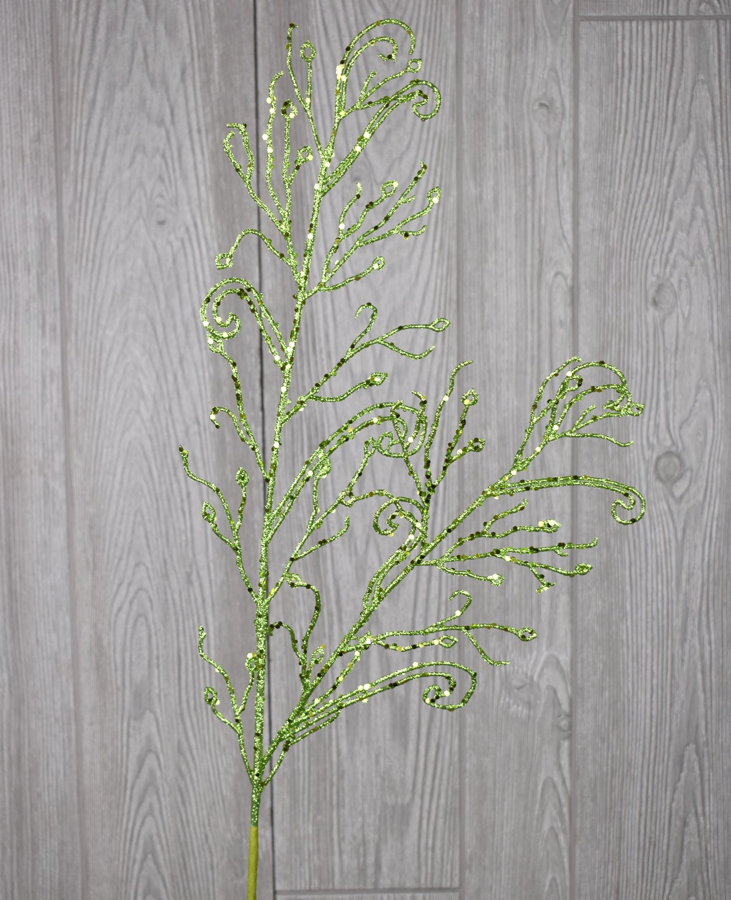 28" Glitter Leaf Spray in Apple Green, Champagne, Gold, or Red | QD