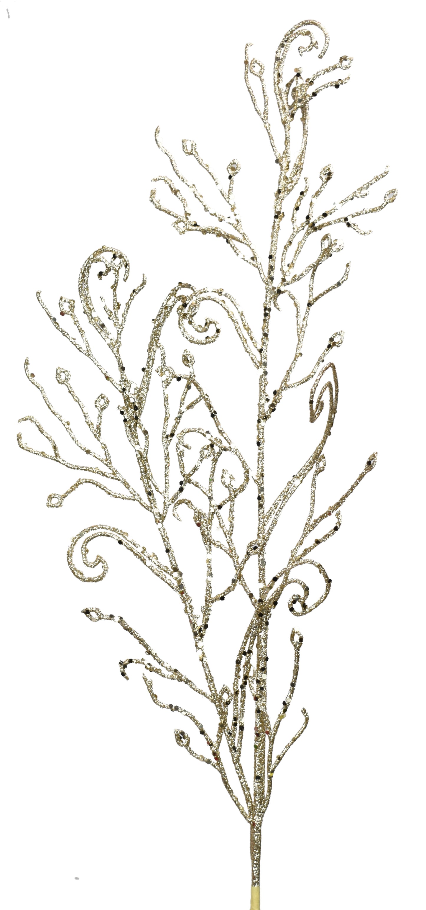28" Glitter Leaf Spray in Apple Green, Champagne, Gold, or Red | QD