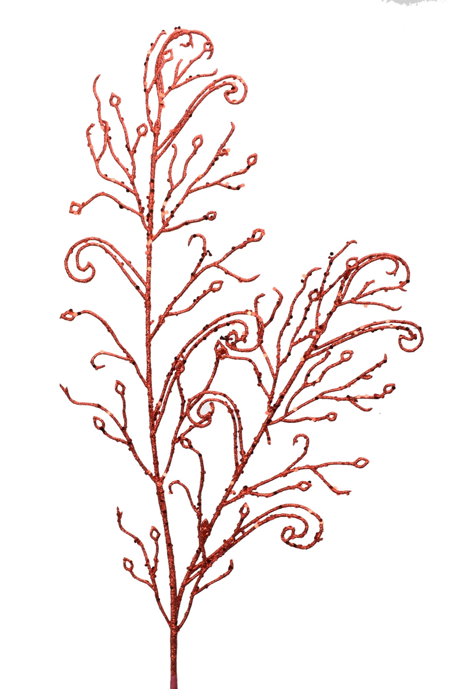 28" Glitter Leaf Spray in Apple Green, Champagne, Gold, or Red | QD
