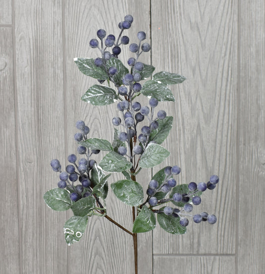 25" Blueberry Leaf Spray in Blue | QD