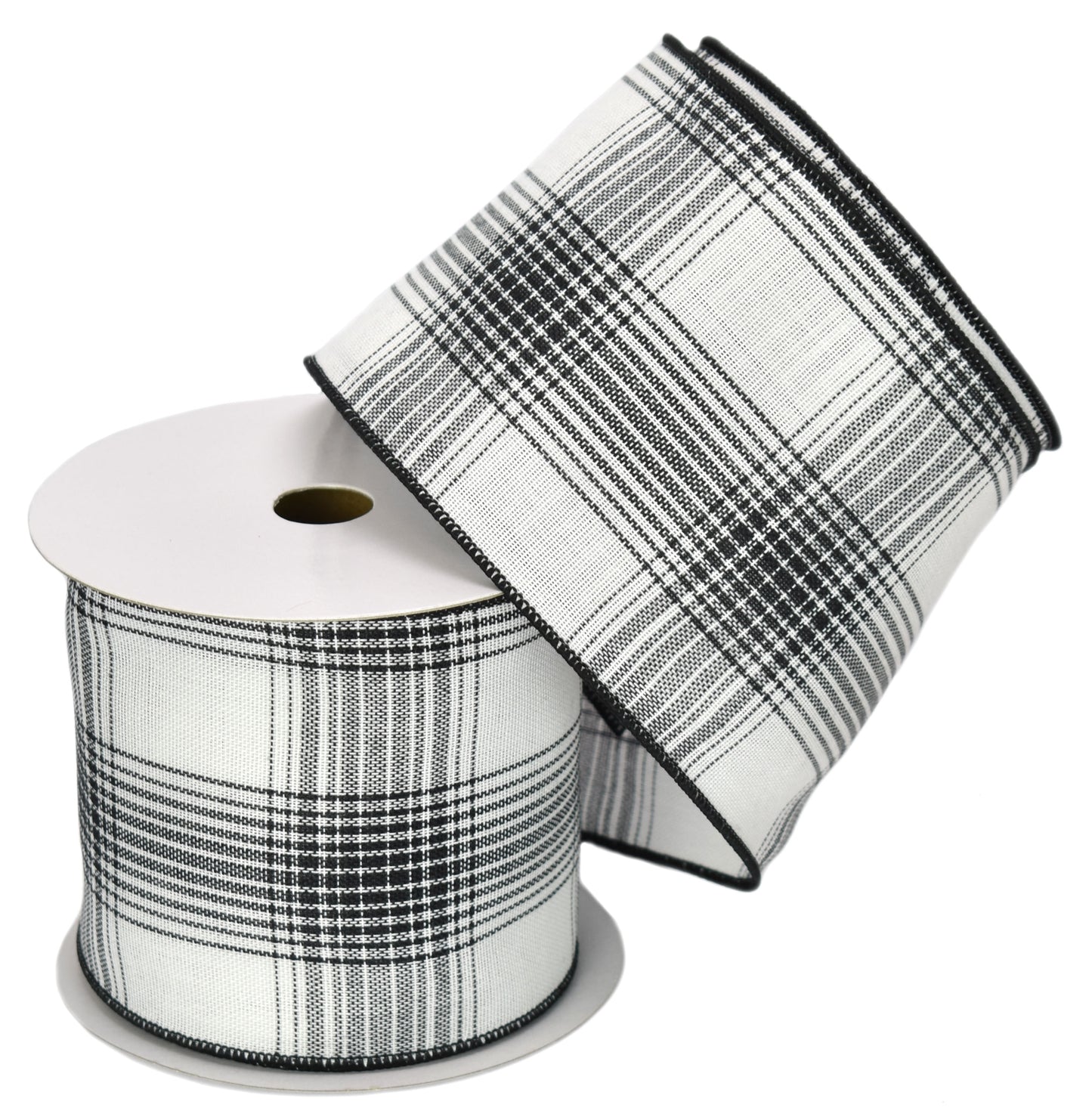 Black & White Plaid Ribbon (4" x 10yd)
