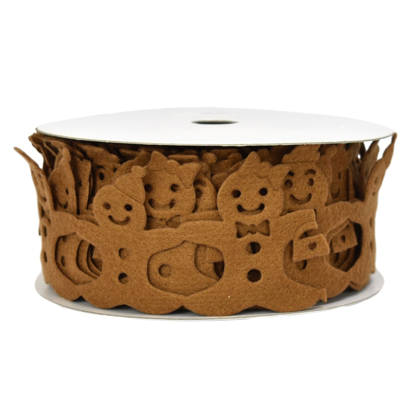 Brown Felt Gingerbread Man Cut-out Ribbon (2.5" x 10yd)