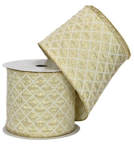 Metallic Gold Diamond Ribbon (4" x 10yd)
