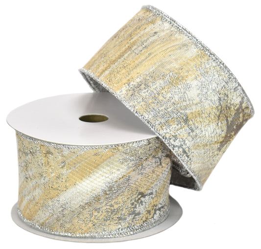 Abstract Multi-Color Metallic Jacquard Ribbon (2.5" x 10yd)