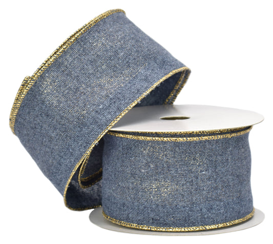 Metallic Denim Ribbon (2.5" x 10yd)