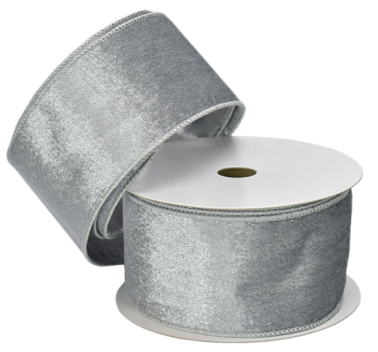 Gray Velvet with Silver Lame backing (2.5" x 10yd)
