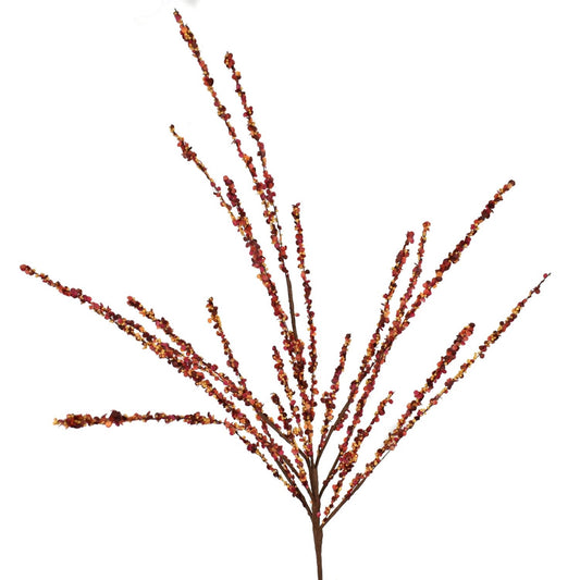 30" Mini Berry Leaf Spray in Red | XJ