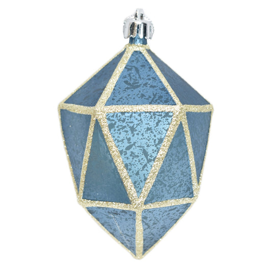 5" Geometric Finial Ornament in Blue/Champagne | XJB