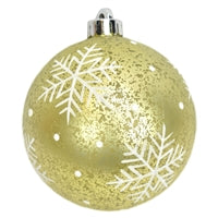 4.75" Snowflake Dot Ball Ornament with Mercury Finish in Gold | XJB