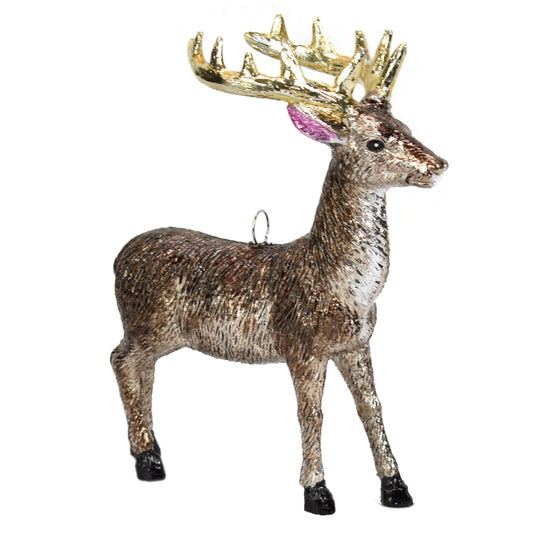 5" Metallic Reindeer Ornament in Metallic Brown | XJB