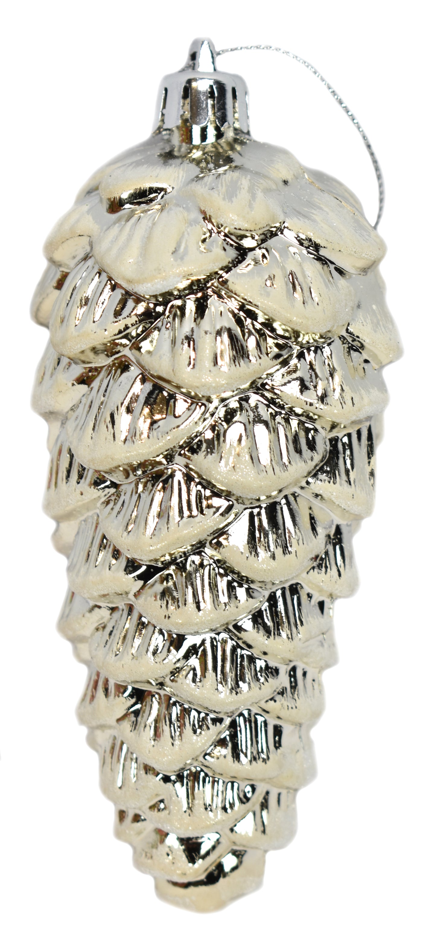 5" Mercury Cone with Snow Ornament in Champagne or Green | XJB