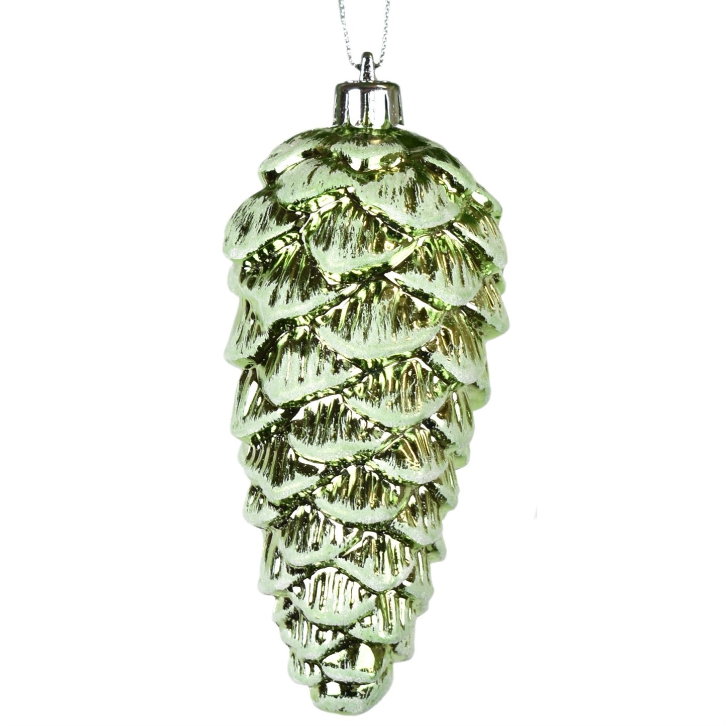 5" Mercury Cone with Snow Ornament in Champagne or Green | XJB