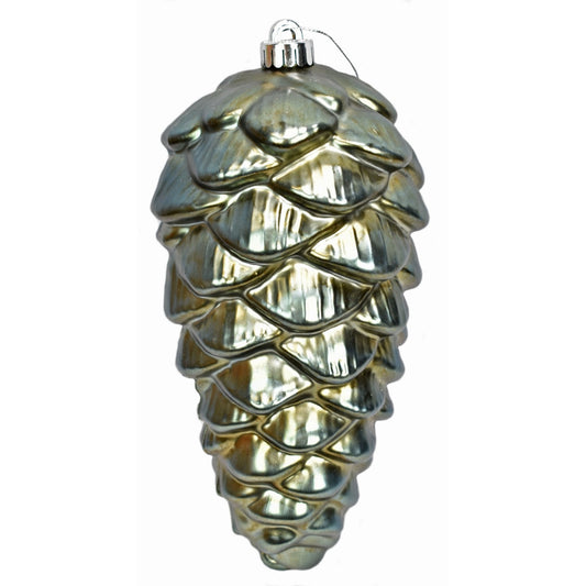 10" Grande Pine Cone Ornament in Smoke Blue | XJB