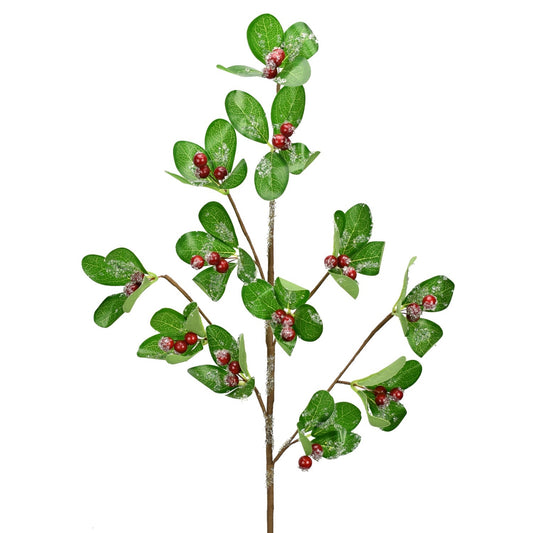 Berry with Leaves Spray in Frosted Red/Green