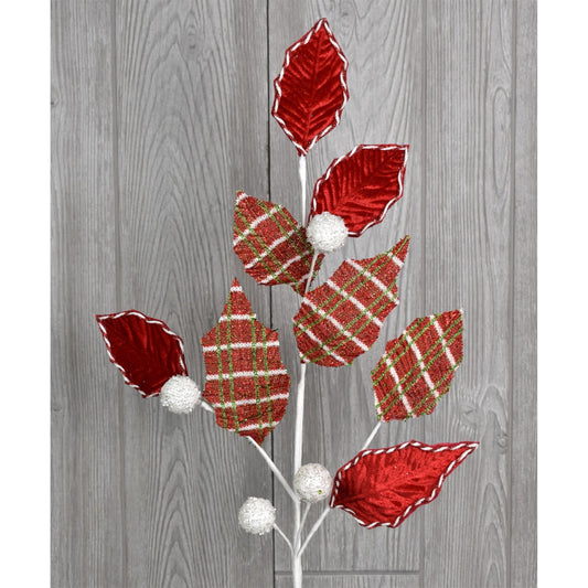 27" Leaf Spray in Red/White | QG