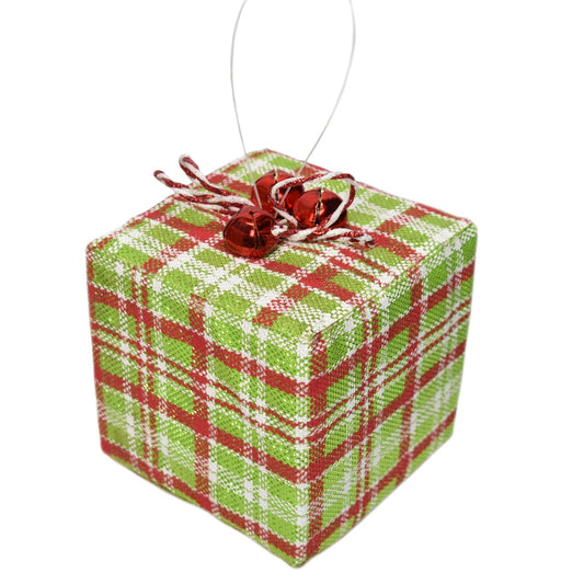 5.25" x 6" Package Ornament in Green/Red | QG