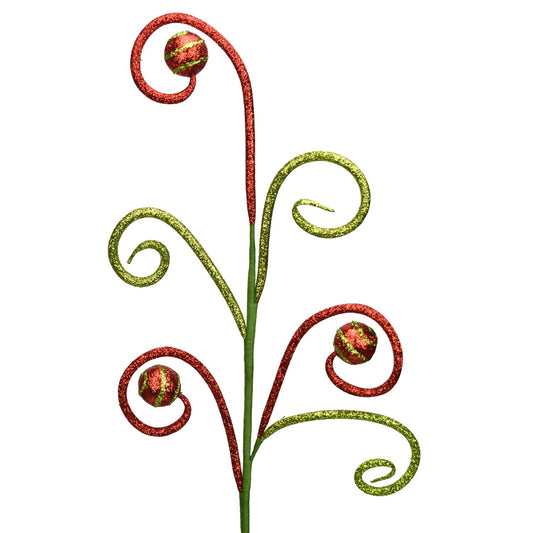 28" Glitter Candy Spray in Red/Green | QG