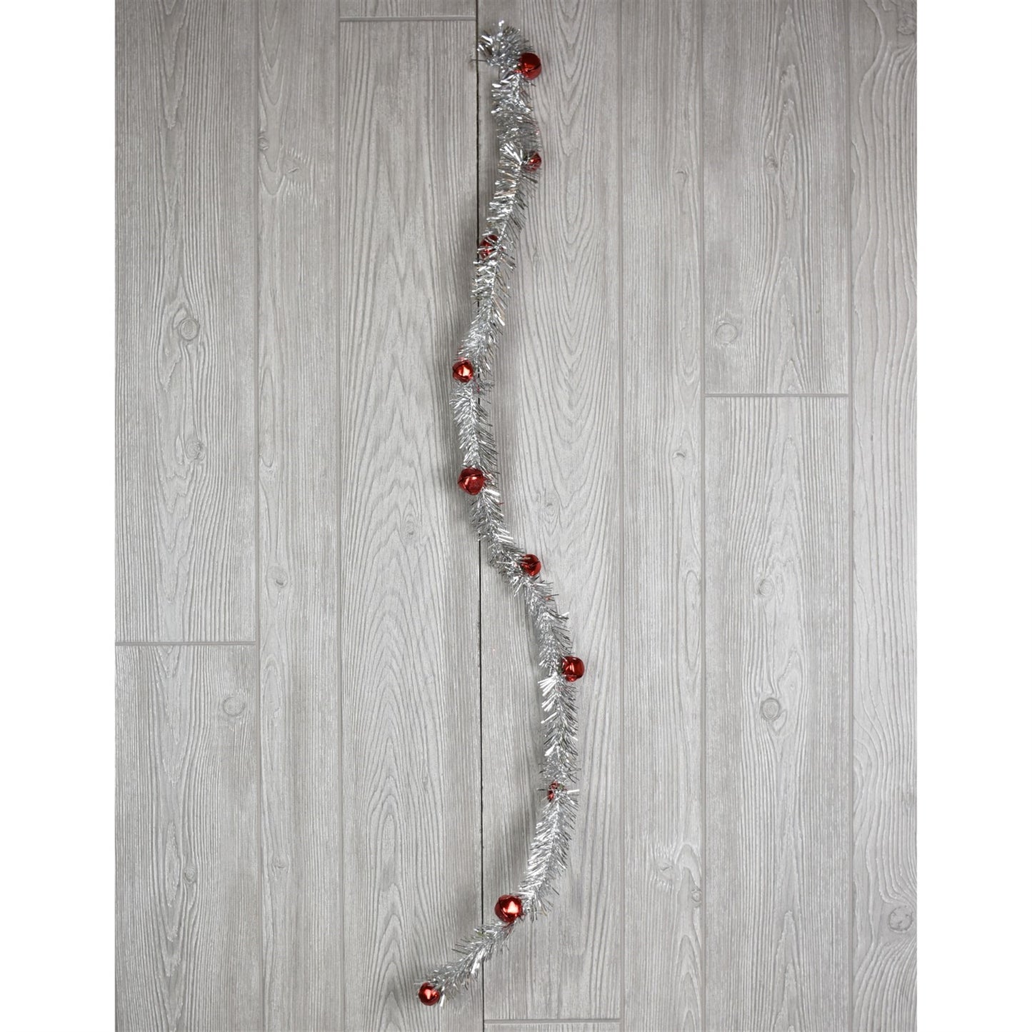 4' Tinsel Jingle Bells Garland in Apple/Red, Red/Silver, or Silver/Red | QG