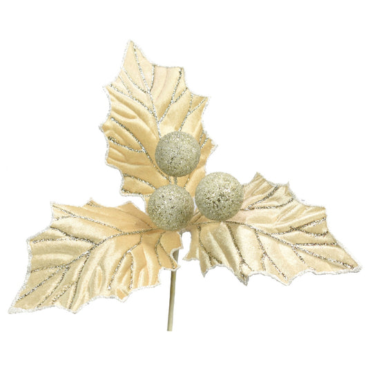 12.75" x 15.25"D Holly Berry Pick in Champagne | QG
