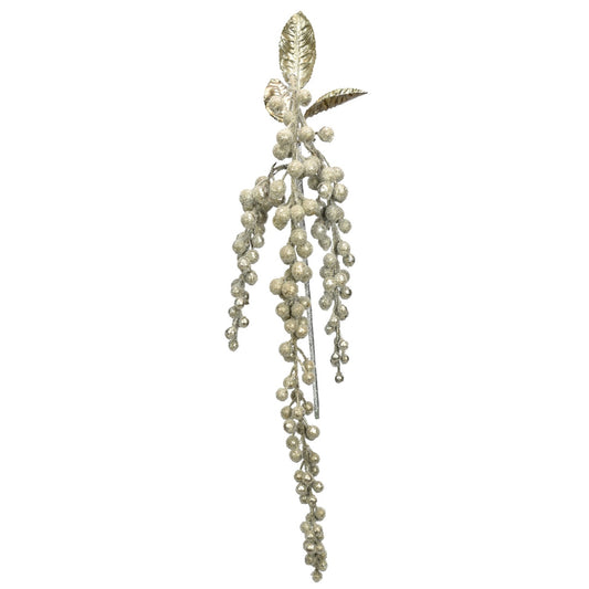21" Hanging Metallic Berry Spray