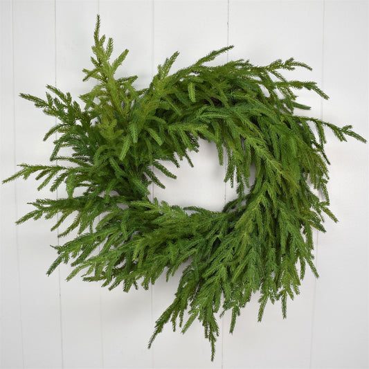 24" Natural Touch Granch Norfolk Pine Wreath | XJ