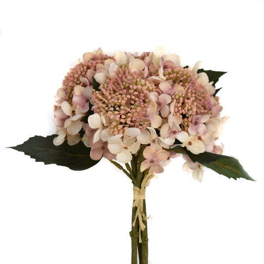 12" Seeded Hydrangea Bouquet in Dusty Rose | XJE
