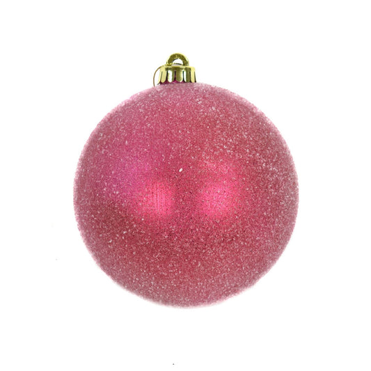 6" Sugar Frosted VP Ball Ornament in Hot Pink | XJB