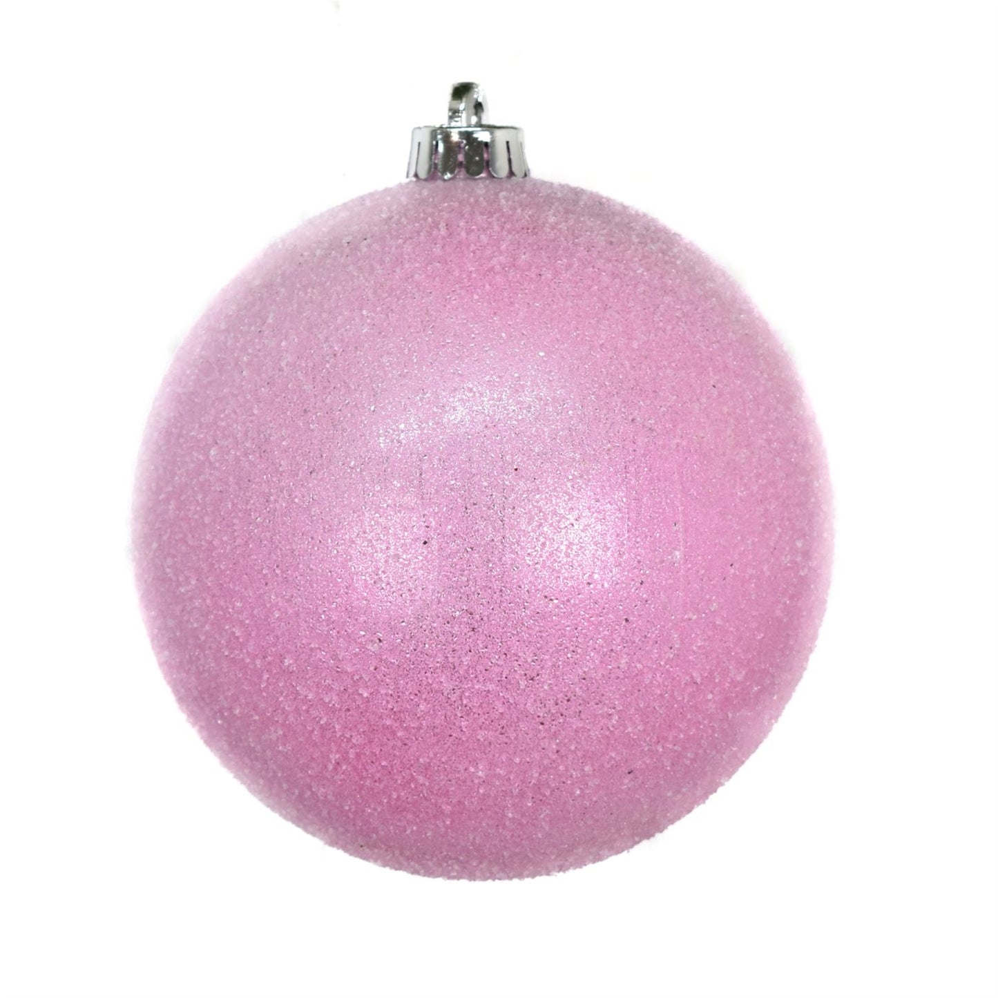 6" Sugar Frosted VP Ball Ornament in Light Pink | XJB
