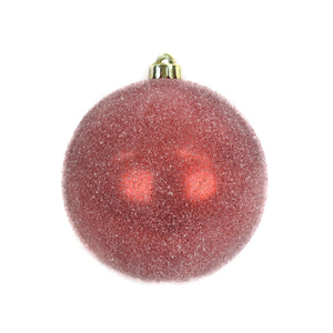6" Sugar Frosted VP Ball Ornament in Red | XJB