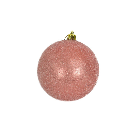 4" Sugar Frosted VP Ball Ornament in Coral | XJB