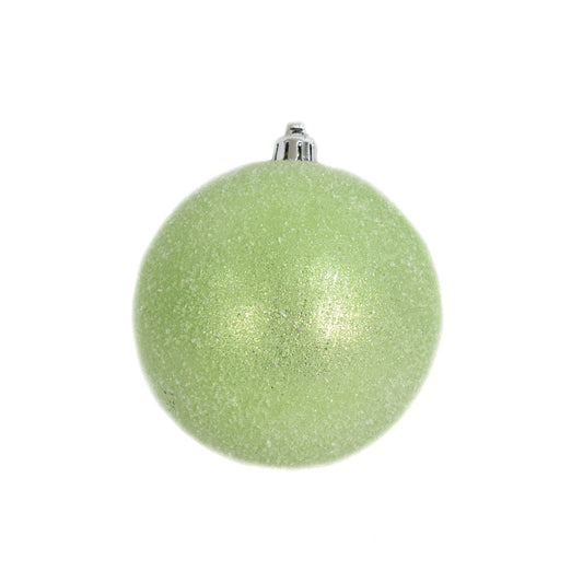 4" Sugar Frosted VP Ball Ornament in Green | XJB