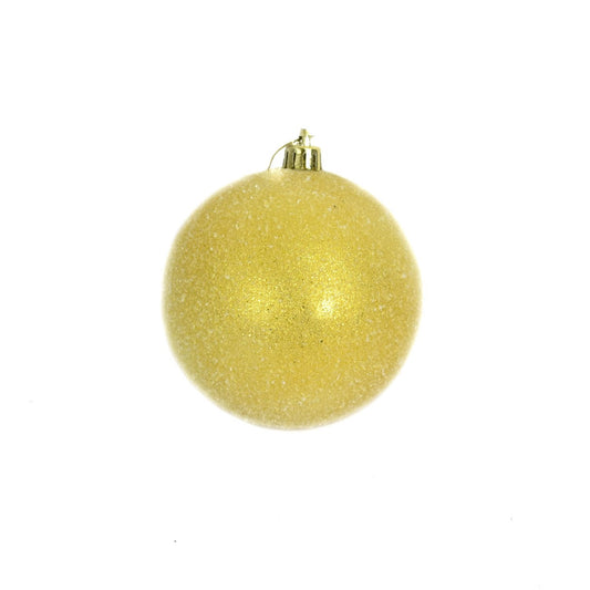 4" Sugar Frosted VP Ball Ornament in Yellow | XJB