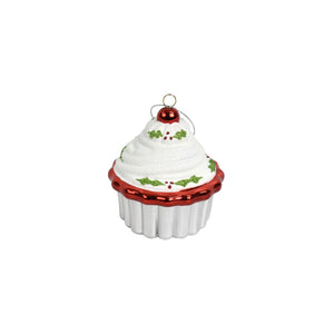 2.5"W x 3.5"H Buttered Cupcake Box of 6 in White/Red/Silver | XJB